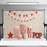 Aperturee - Aperturee Sweet Popcorn Wall Lights Photo Cake Smash Backdrop
